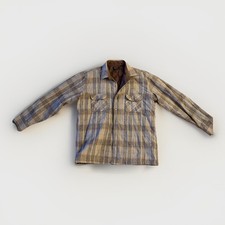 Vintage Arrow Sportswear Jacket Mens Large Plaid Wool Shirt Lined Shacket 70s