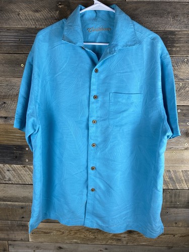 Karibik Herren Gr. XL hellblau grün Kurzarm Button Down Hemd