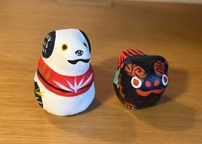 Toyonaga Morito Toy Roadworks Okinawa Ryukyu Parimaki Shisa Dog 2 Pieces
