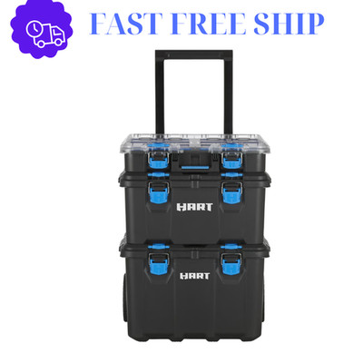 HART Stack System, Mobile Tool Storage and Organization, Black & Blue - NEW US