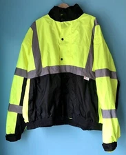 3XL VEA HI-VIS YELLOW REFLECTIVE WATERPROOF SAFETY JACKET 3XL REGULAR