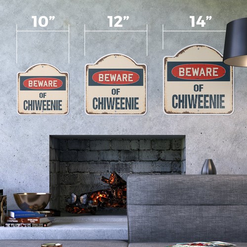 Attenzione a Chiweenie Insegna Novità Plastica Classica Placca da Parete Ruggine - Foto 2 di 5