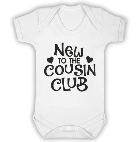 NEW TO THE COUSIN CLUB Baby Bodysuit Babygrow Vest Geeky Funny Gift Mum Dad - Picture 8 of 22