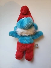 Smurfs Vintage Papa Smurf 1981 Plush Toy PEYO Wallace Berrie & Co 9.5-inches