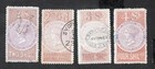 Australia 1864-74 stamps Revenue 1 issue 2Sh-4Sh perf 12 1/2 Wmk NSW used