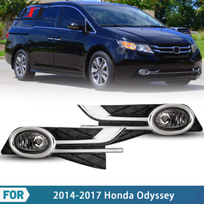 Fog Lights Smoke Lens For 2014 2015 2016 2017 Honda Odyssey Lamps+Switch+Bezels