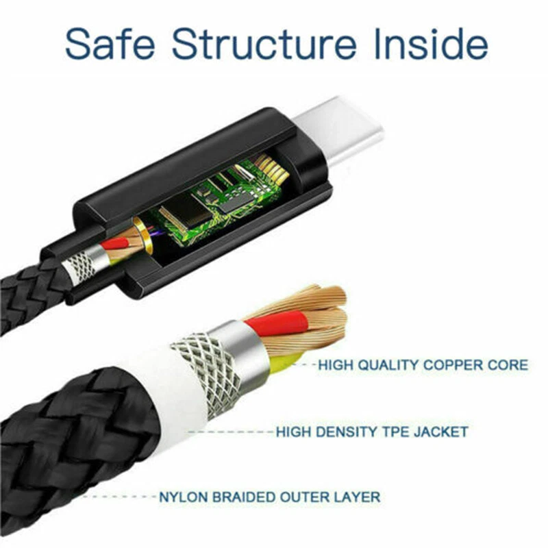 Heavy Duty Micro USB Fast Charger Data Cable Cord For Samsung Android HTC LG US - Image 3 of 4