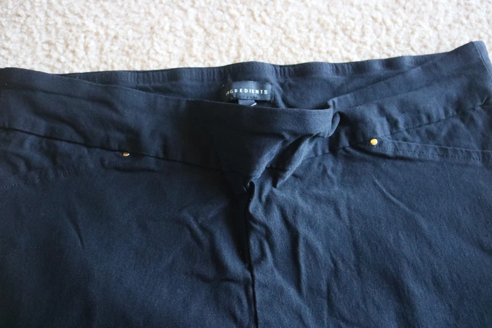 Ingredientes Pantalones Mujer Mezcla Rayón Negro Talla Grande 16 Foto 3 de 4