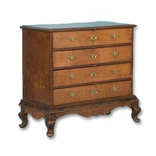 Antique 18th Century Danish Oak Chest of Small Drawers Nightstand