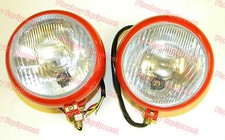 Universal 12 V Red Steel Headlight Pair- 6