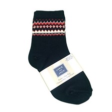 Janie and Jack Boys Girls Crew Socks Fair Isle Navy Blue Red 2T-3