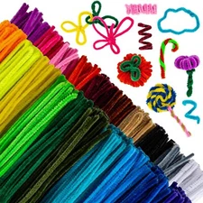 RAINFLOW Pipe Cleaners Craft Supplies - Chenille Stems Fuzzy Craft Wire for H...
