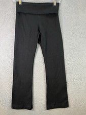 T Party Yoga Pants Womens Small Black Wide leg flare Fold Over Waist Gym