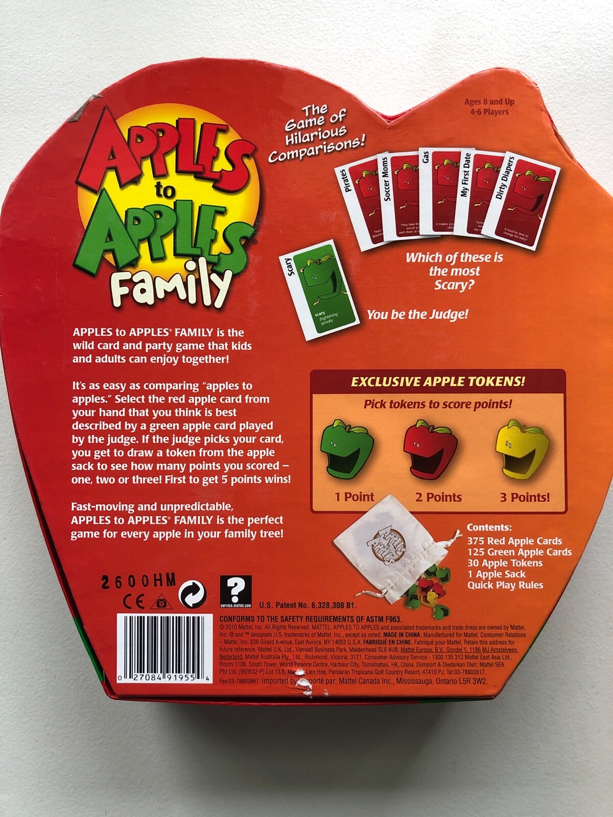 Apples to Apples Family Game 2010 Mattel Complete Used 27084919554 eBay