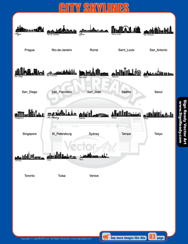 CITY SKYLINES-CITYSCAPE CLIPART-VECTOR CLIP ART-VINYL CUTTER PLOTTER-GRAPHICS CD - Picture 4 of 8