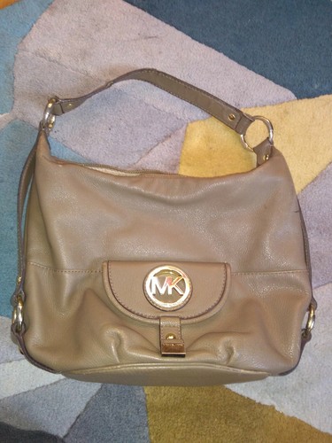 MICHAEL KORS LARGE BROWN LEATHER TOTE 