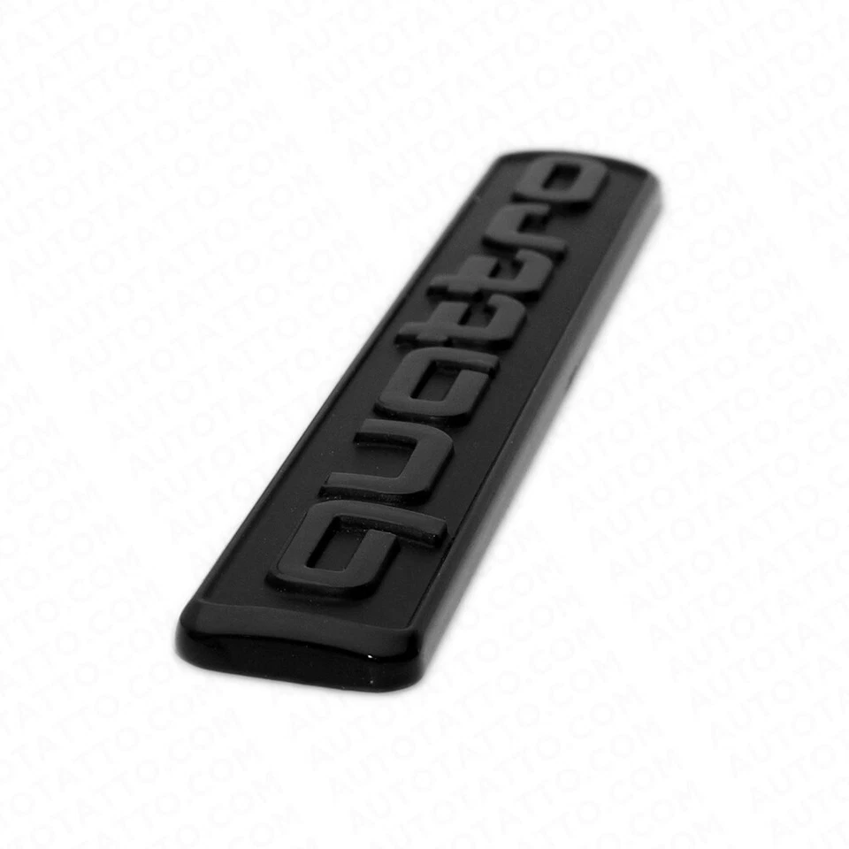 Audi Black Quattro Nameplate OEM ABS Emblem Liftgate Adhesive Logo Lid Badge - Image 4 of 4
