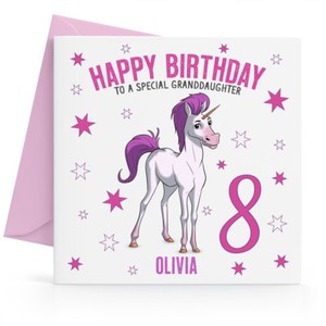 Personalised Girls 8th Birthday Card Daughter Granddaughter Niece