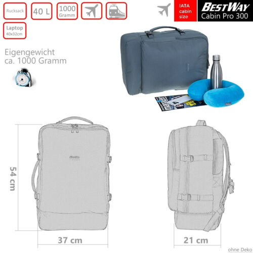 Rucksack Handgepäck Bestway Cabin 300 Reisetasche 40L Pendler 40324 2600 Oliv - Bild 12 von 12