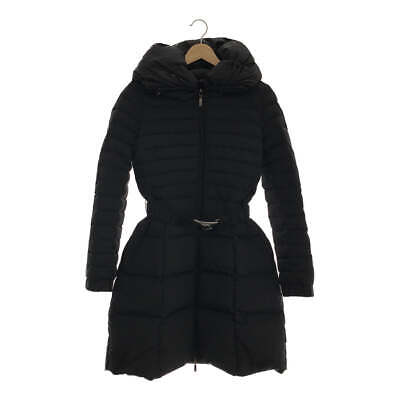 MONCLER Down Coat Jacket 00 Size Womens with Belt Black Long MONCLER Down Coat Jacket 00 Size Womens with Belt Black Long