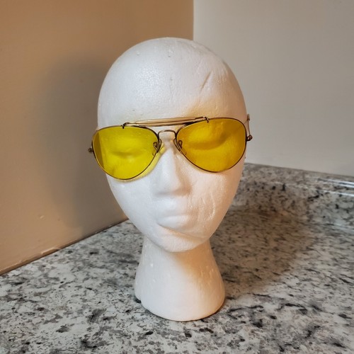 Ray Ban Bausch & Lomb Yellow Lens Aviator Shooting Glasses w/Case 10K