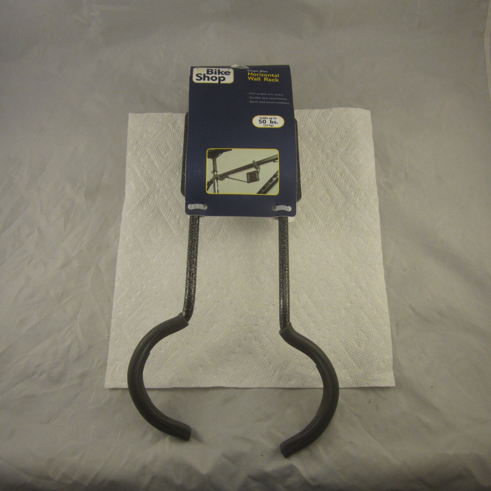Bike Shop Single Bike Horizontal Wall Rack up to 50 pounds.