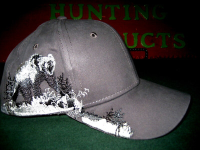 DRI-DUCK BEAR BRUSHED-TWILL    PERFOMANCE embroided nature scene charcoal tone