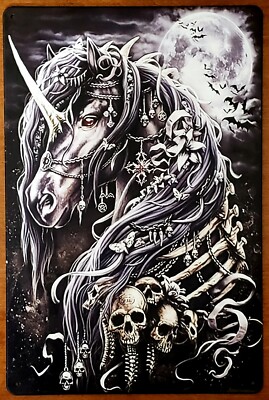 DUNGEONS & DRAGONS FIND STEED BLACK UNICORN METAL SIGN 8''x12'' NEW