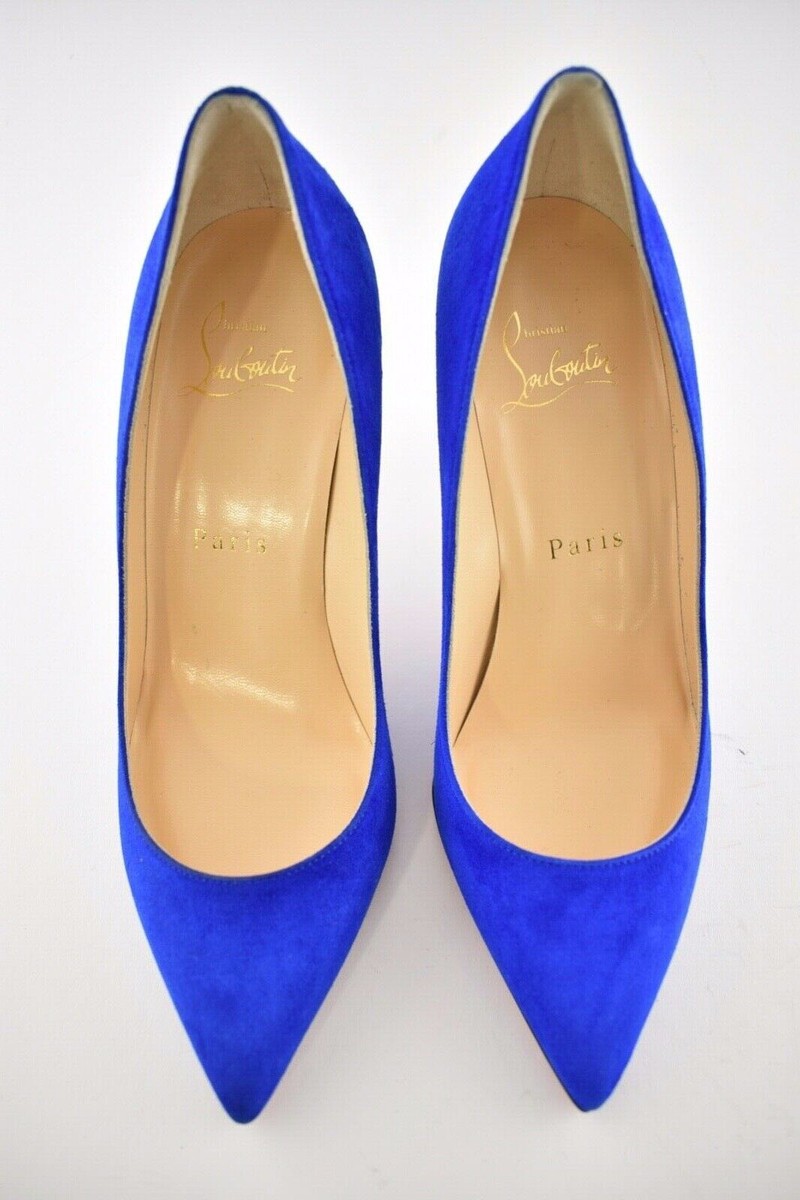 Christian Louboutin Pigalle Follies 85 Cyclades Blue Suede Low