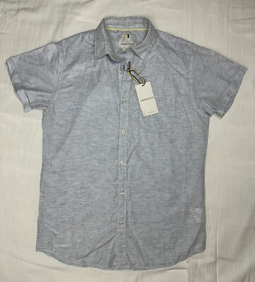 NWT Larsson & CO Stockholm  Blue Button Up Long Sleeve Shirt Men SZ S