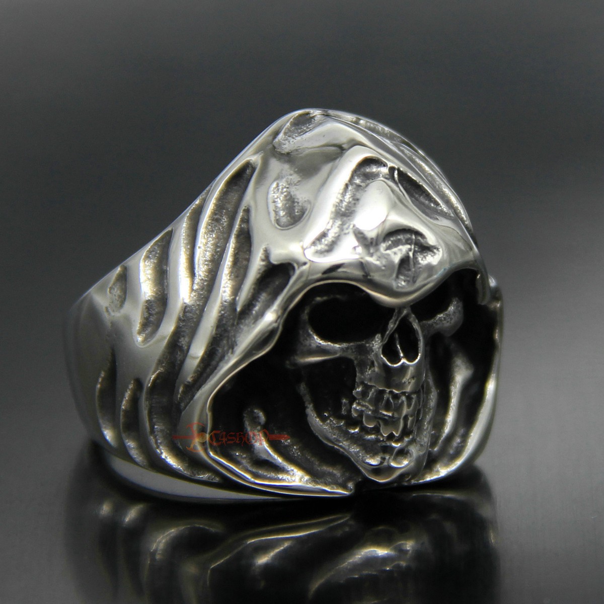 Men's Stainless Steel Ring Death Grim Reaper Skull Gothic Devil