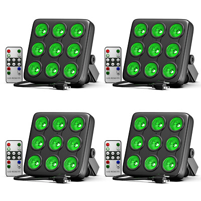 4x 180W RGBW LED Square Par Lights Stage Effect Disco DJ Light DMX Party Bar