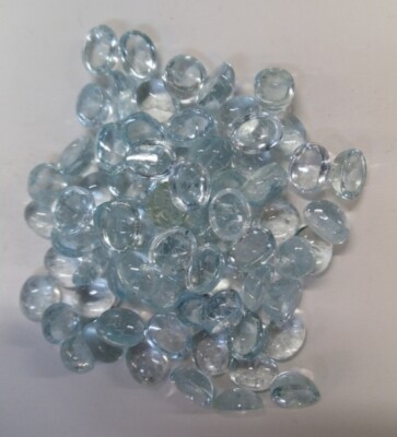 AQUAMARINE 11 x 9 MM OVAL CUT COMMERCIAL GRADE CABOCHON TREATED  LOT 10585