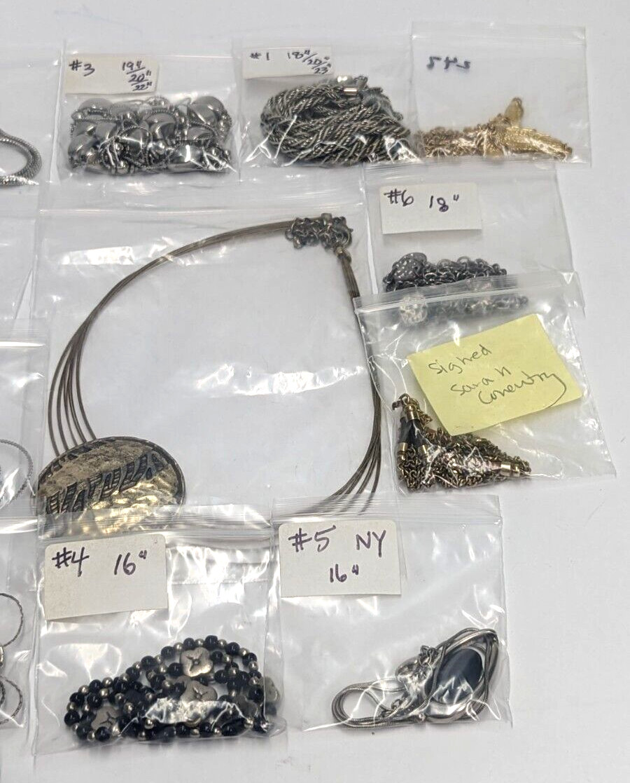 Lot of 18 Jewelry Necklaces Ronte Beverly Hills Sarah Coventry NY Jules Smith View 3