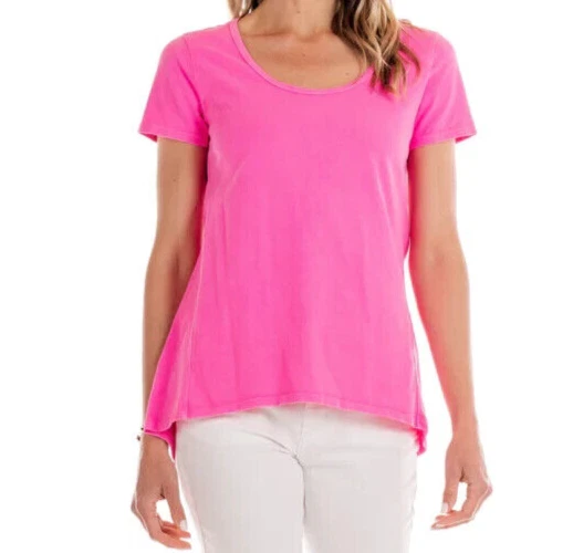 Fresh Produce xxl cosmos pink cotton slub Kimmi scoop neck top $52.00 nwt new