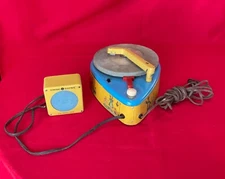 Vintage 1940's GE Electronic Play Talk Tin Litho Recorder Turn Table Speaker 