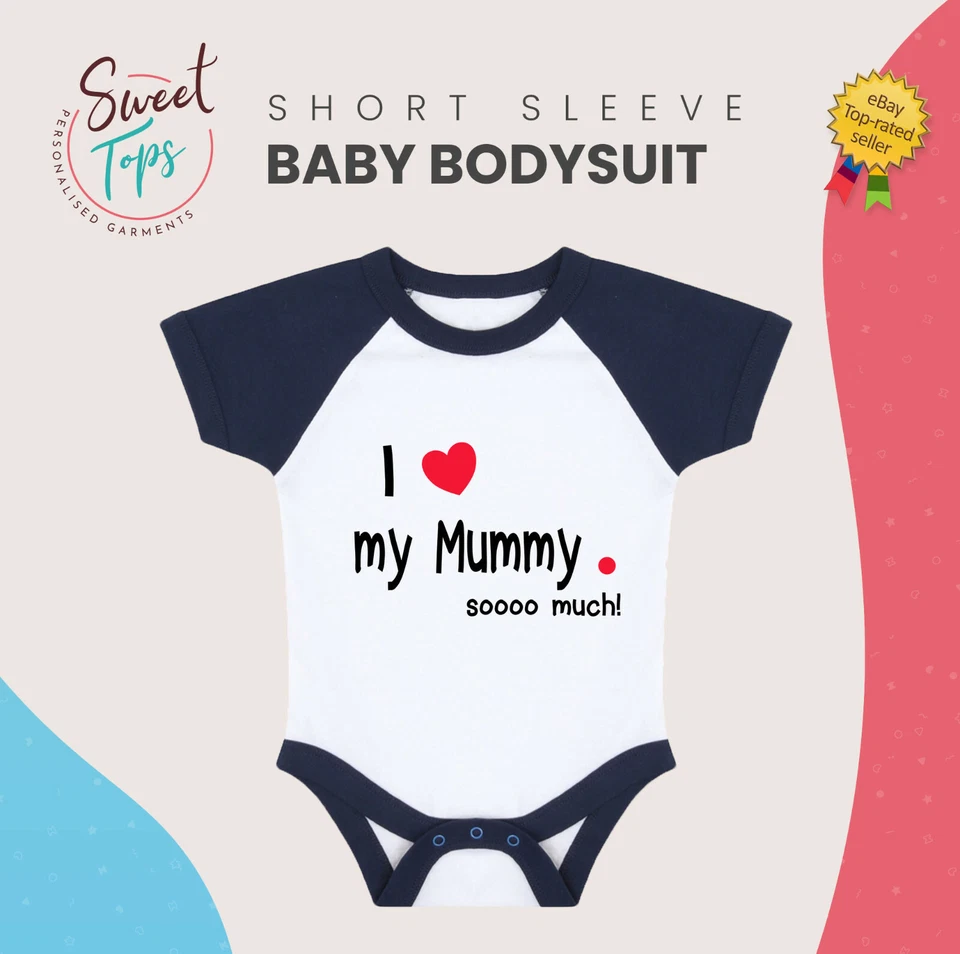 SWEET TOPS ICH LIEBE MEINE MAMA SO VIEL JUNGEN BABY BODY ANZUG MITWACHSEN WESTE KIND KINDER GESCHENK