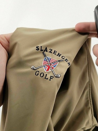 Slazenger Mens Pullover Jacket Size XL Slazenger Golf Logo Solid Tan - Picture 6 of 7
