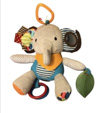 Plush Elephant Rattle Crunch Sound Teether Baby Toy Activity Sensory 8" Skip Hop