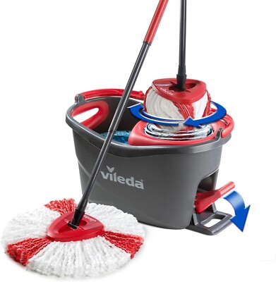 Vileda Easy Auswringen & Clean Turbo Balai Avec Seau À Pédale, Manche