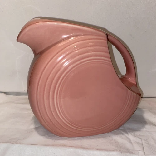 Fiestaware, Pink Rose Mauve, Disk Water Pitcher   64 Oz Excellent Used Condition