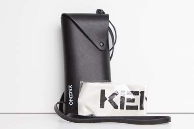 KENZO PARIS Sunglasses Case Pouch Black Strap Cleaning Cloth