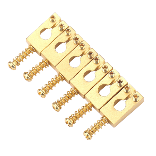 6Pcs Brass Saddle String Guitar Bridge saddles with Wrench for Electric