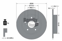 2 PCS Bendix Braking BDS2094 Brake Disc