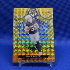 2024 Mosaic Reactive Yellow Prizm Rookie Brock Bowers - Raiders NFL Football