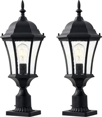 GOALPLUS 24in Large Outdoor Post Lights Aluminum Exterior Lamp Post Mount