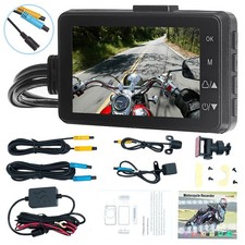 Motorcycle Dash Cam Front + Rear Camera Display Motorbike DVR System Support 32G