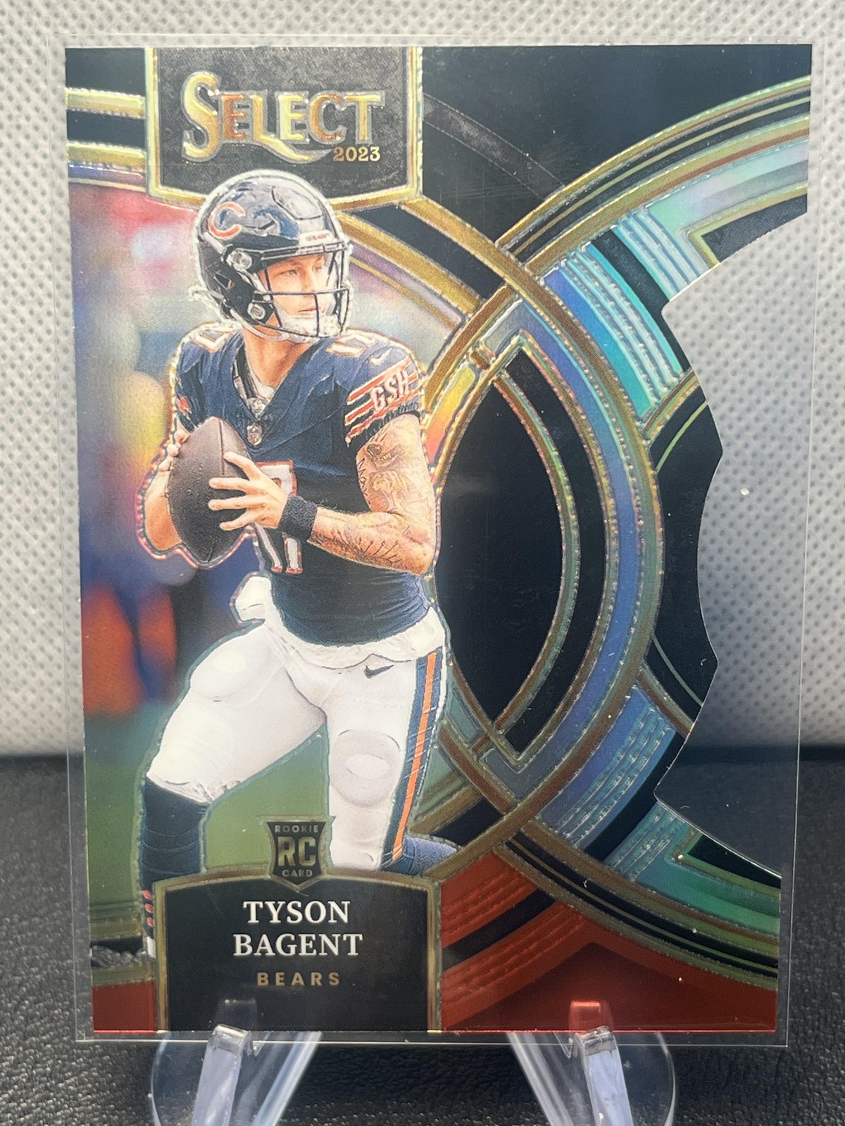 2023 Panini Select Tyson Bagent Black and Red Prizms Die Cuts Rookie #18 Bears