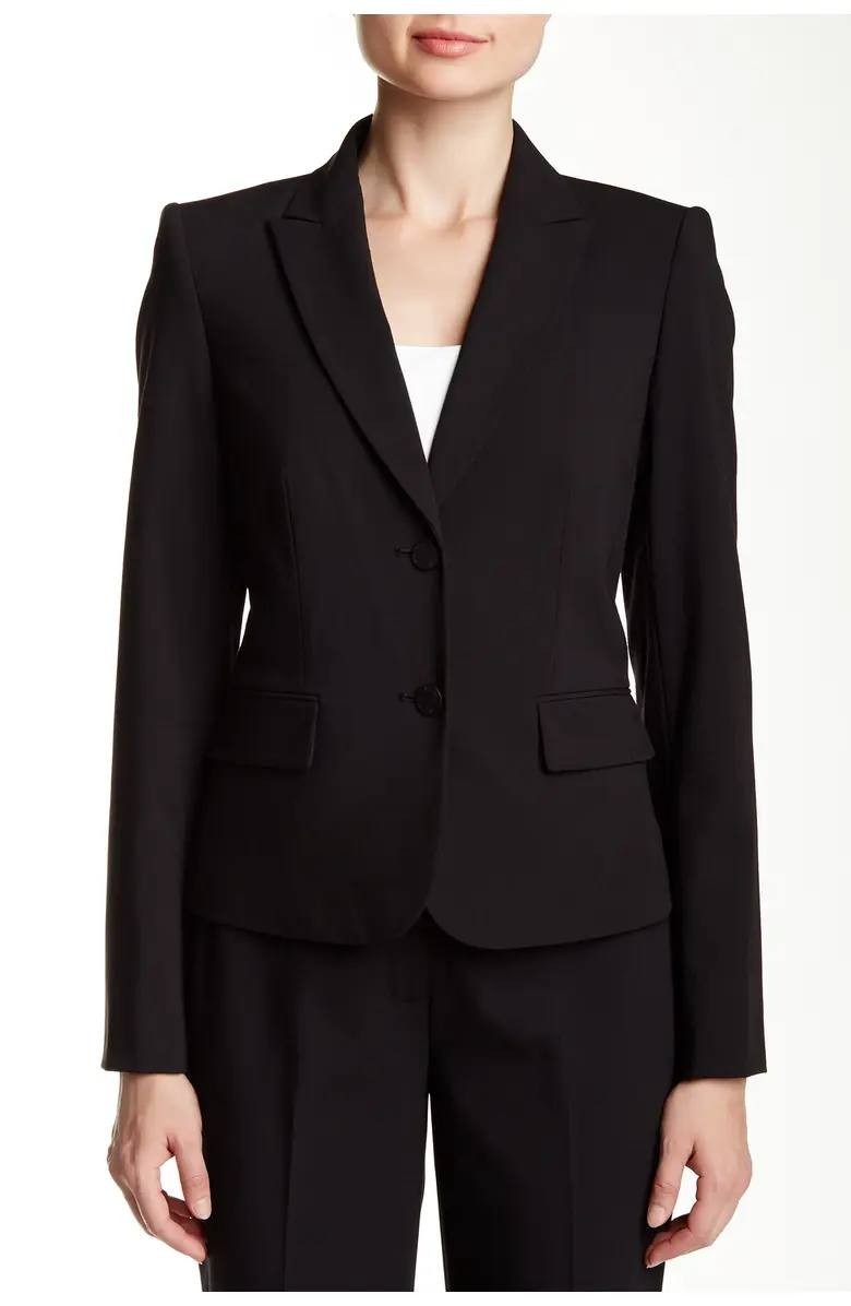 Calvin Klein Black Two Button Jacket Size 2 NWOT Tailored Workwear Fashion