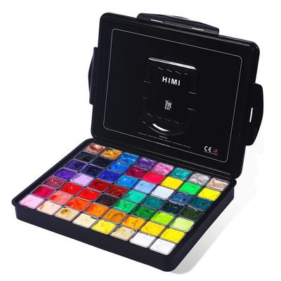 Himi Gouache Paint Set, 56 Colors X 30ml Include 8 Metallic and 6 Neon Colors, U